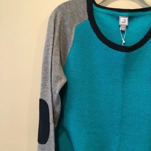 Teal and grey sweater
